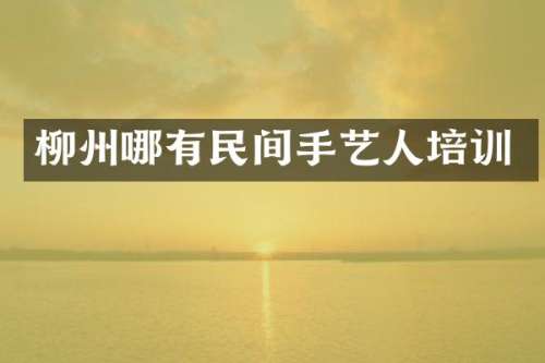 柳州哪有民间手艺人培训