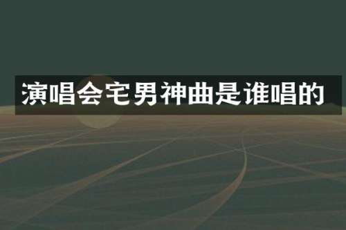演唱会宅男神曲是谁唱的