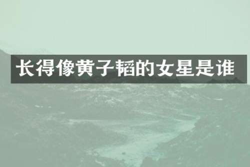 长得像黄子韬的女星是谁