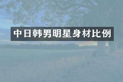 中日韩男明星身材比例