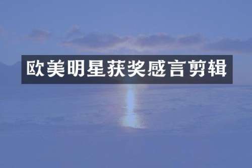 欧美明星感言剪辑