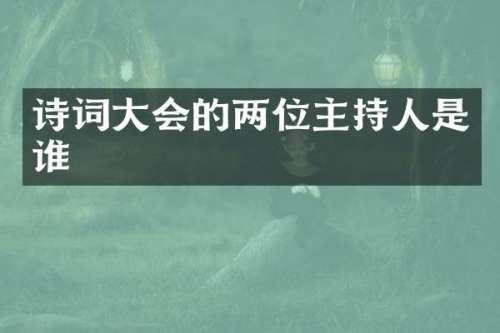 诗词大会的两位主持人是谁