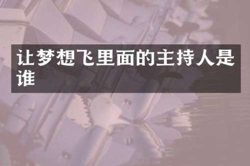 让梦想飞里面的主持人是谁