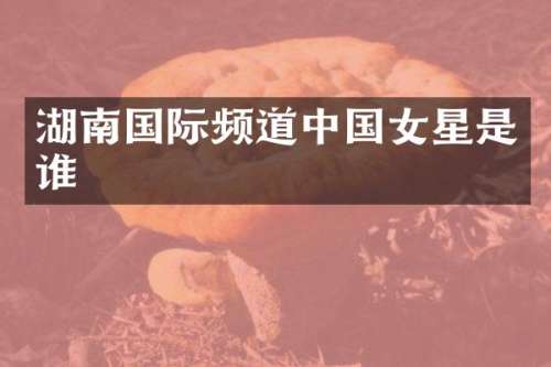 湖南国际频道中国女星是谁