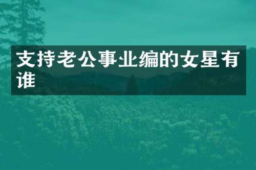 支持老公事业编的女星有谁