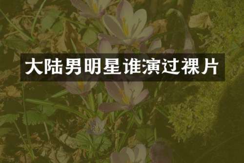 大陆男明星谁演过裸片