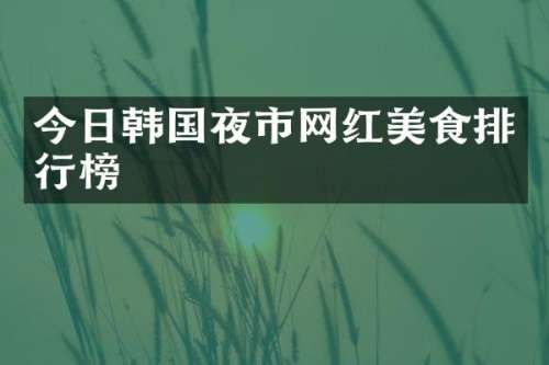今日韩国夜市网红美食排行榜