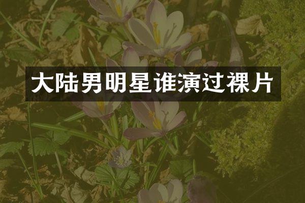 大陆男明星谁演过裸片
