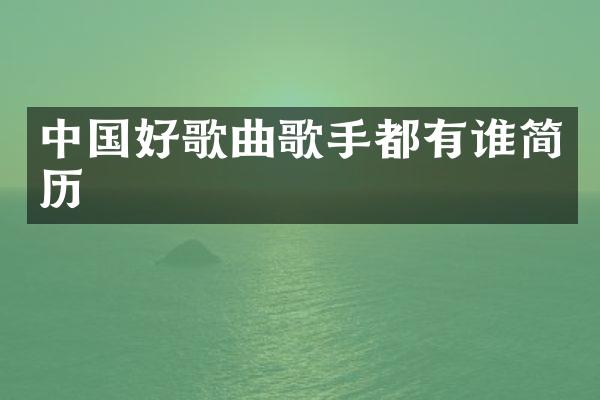 中国好歌曲歌手都有谁简历