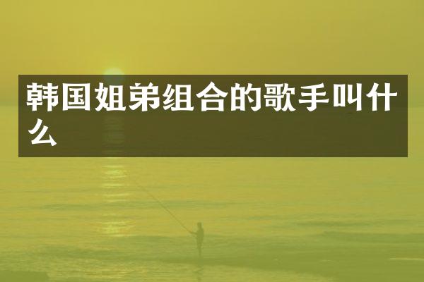 韩国姐弟组合的歌手叫什么