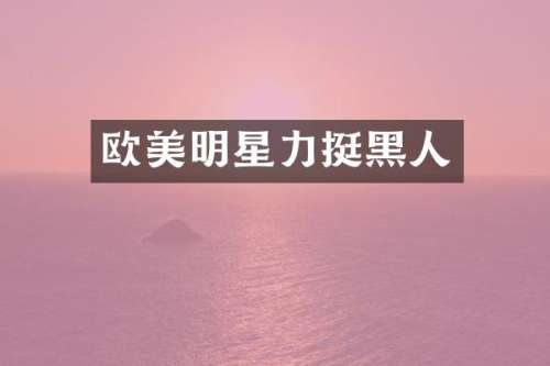 欧美明星力挺黑人