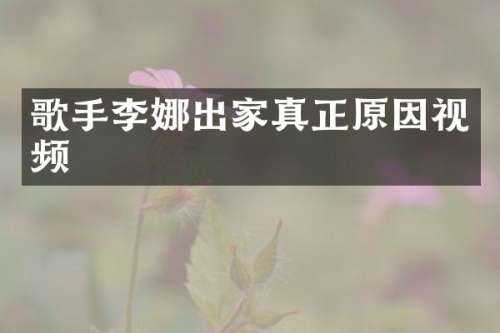 歌手李娜出家真正原因视频