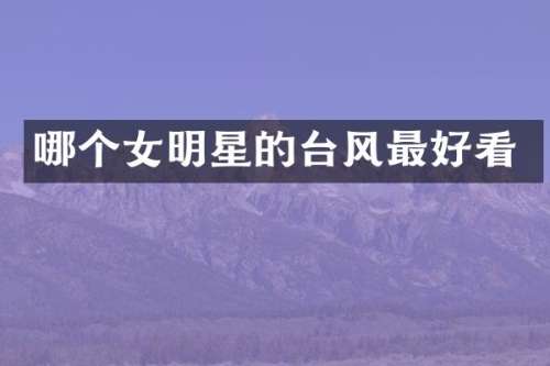 哪个女明星的台风最好看