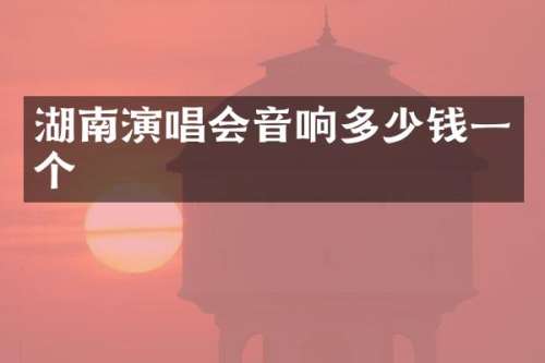 湖南演唱会音响多少钱一个