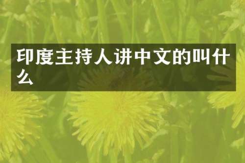 印度主持人讲中文的叫什么