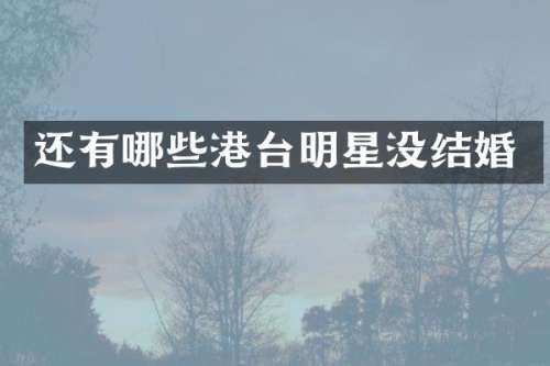 还有哪些港台明星没结婚