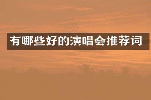 有哪些好的演唱会推荐词