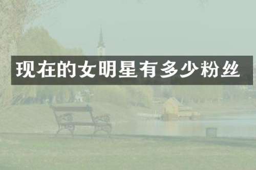 现在的女明星有多少粉丝