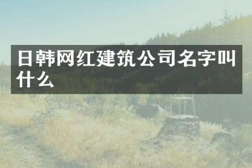日韩网红建筑公司名字叫什么
