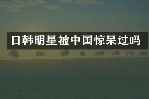 日韩明星被中国惊呆过吗