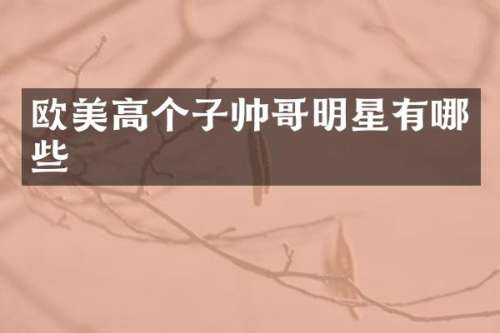 欧美高个子帅哥明星有哪些