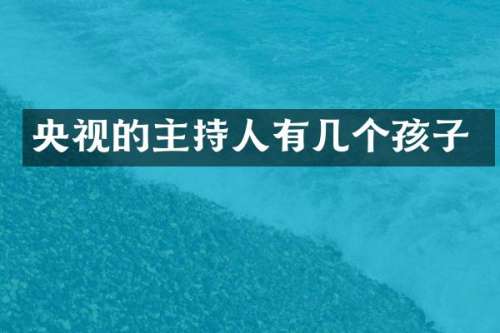 央视的主持人有几个孩子