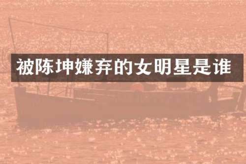 被陈坤嫌弃的女明星是谁