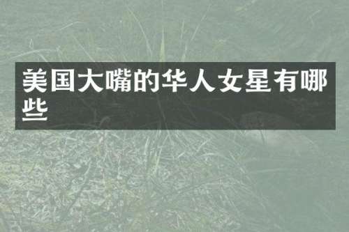 美国大嘴的华人女星有哪些