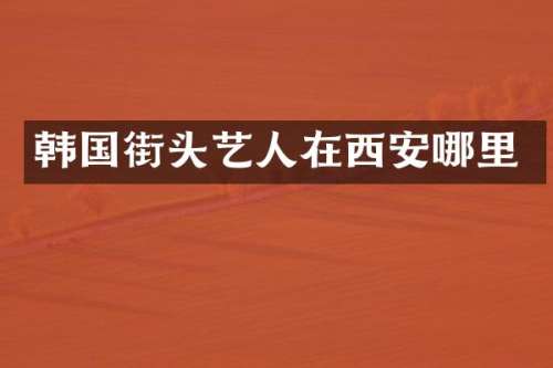 韩国街头艺人在西安哪里