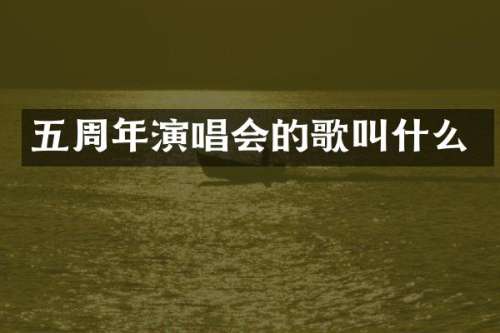 五周年演唱会的歌叫什么