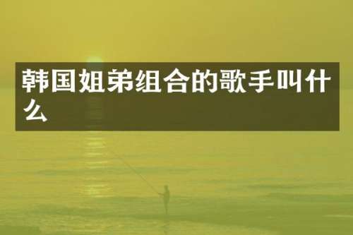 韩国姐弟组合的歌手叫什么