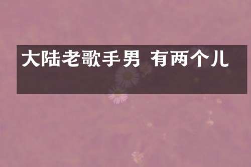大陆老歌手男 有两个儿子