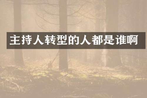 主持人转型的人都是谁啊
