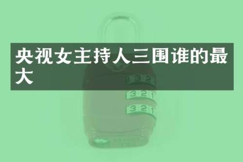 央视女主持人三围谁的最大