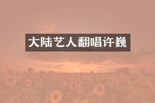 大陆艺人翻唱许巍