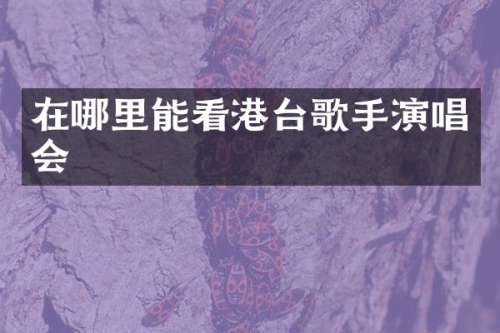 在哪里能看港台歌手演唱会
