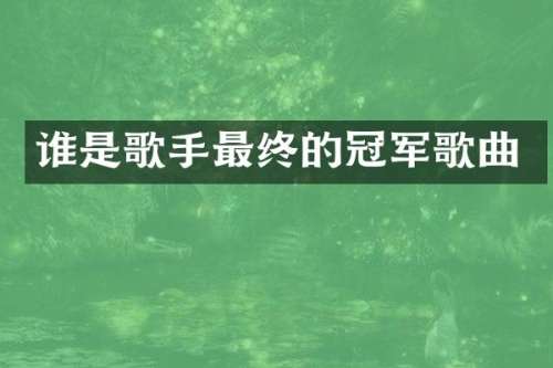谁是歌手最终的冠军歌曲