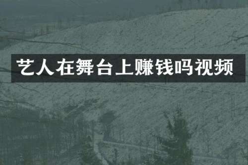 艺人在舞台上赚钱吗视频