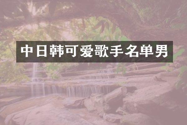 中日韩可爱歌手名单男