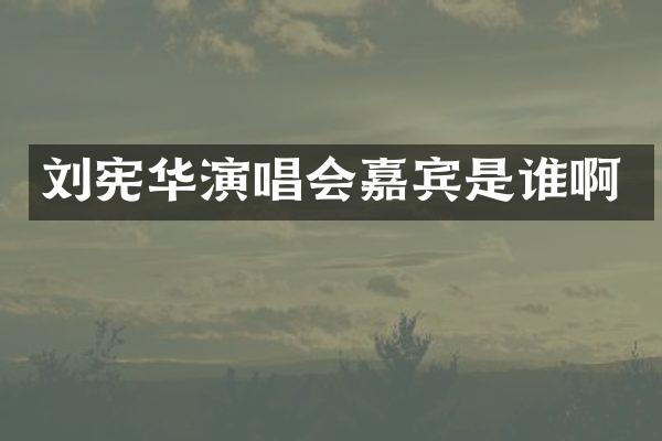 刘宪华演唱会嘉宾是谁啊