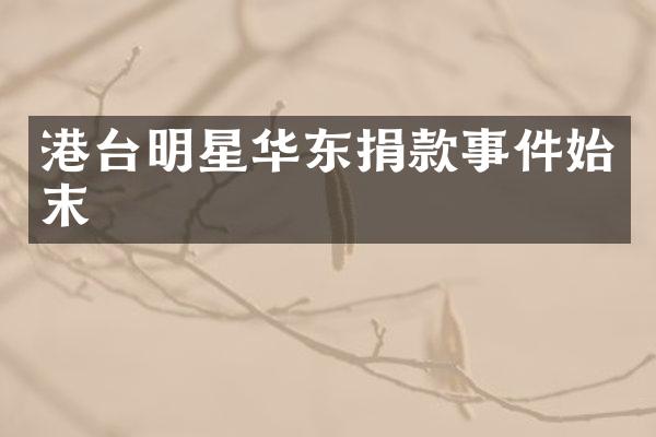 港台明星华东捐款事件始末