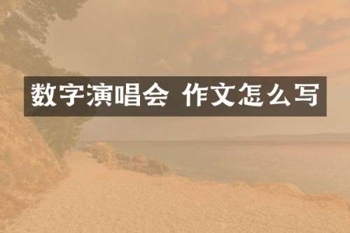 数字演唱会 作文怎么写