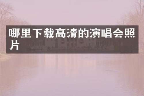 哪里下载高清的演唱会照片