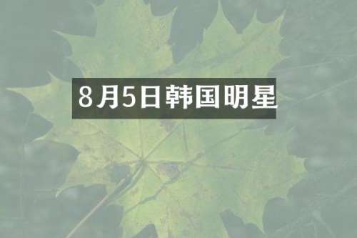 8月5日韩国明星
