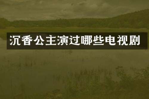沉香公主演过哪些电视剧
