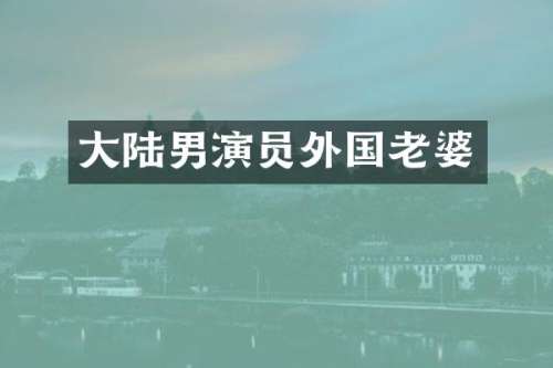 大陆男演员外国老婆