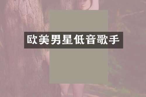 欧美男星低音歌手