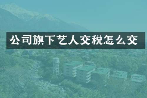 公司旗下艺税怎么交