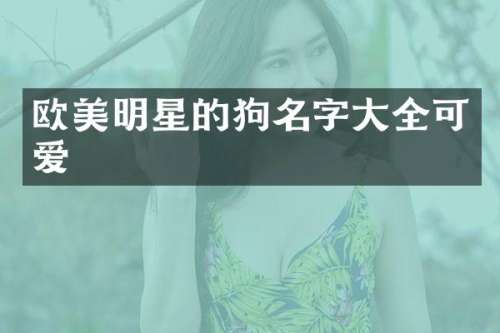 欧美明星的狗名字大全可爱
