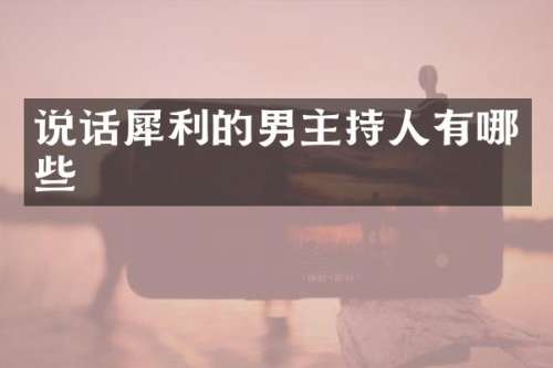 说话犀利的男主持人有哪些